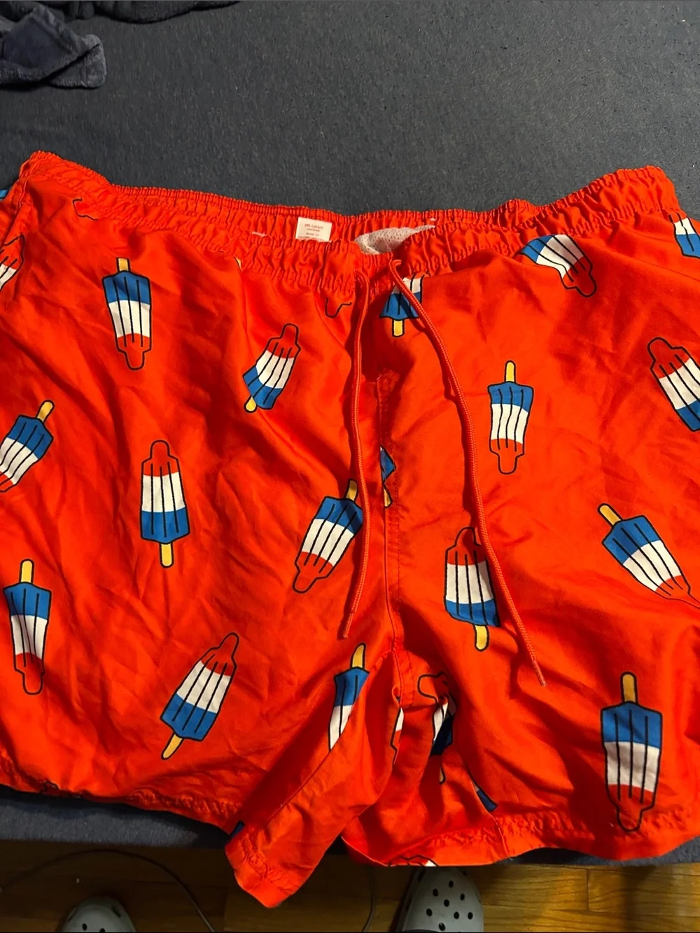 Men’s red, white and blue popsicle swimsuit